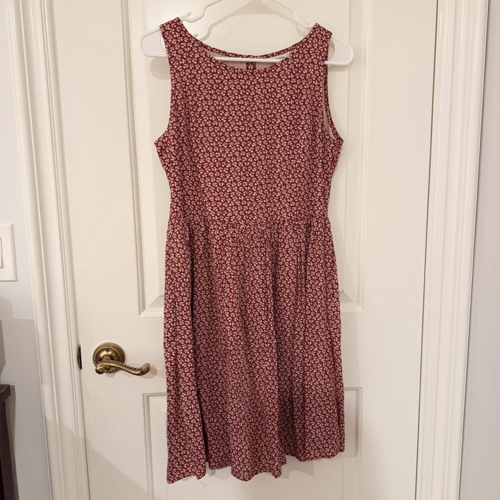 Floral Sleeveless Dress - Red